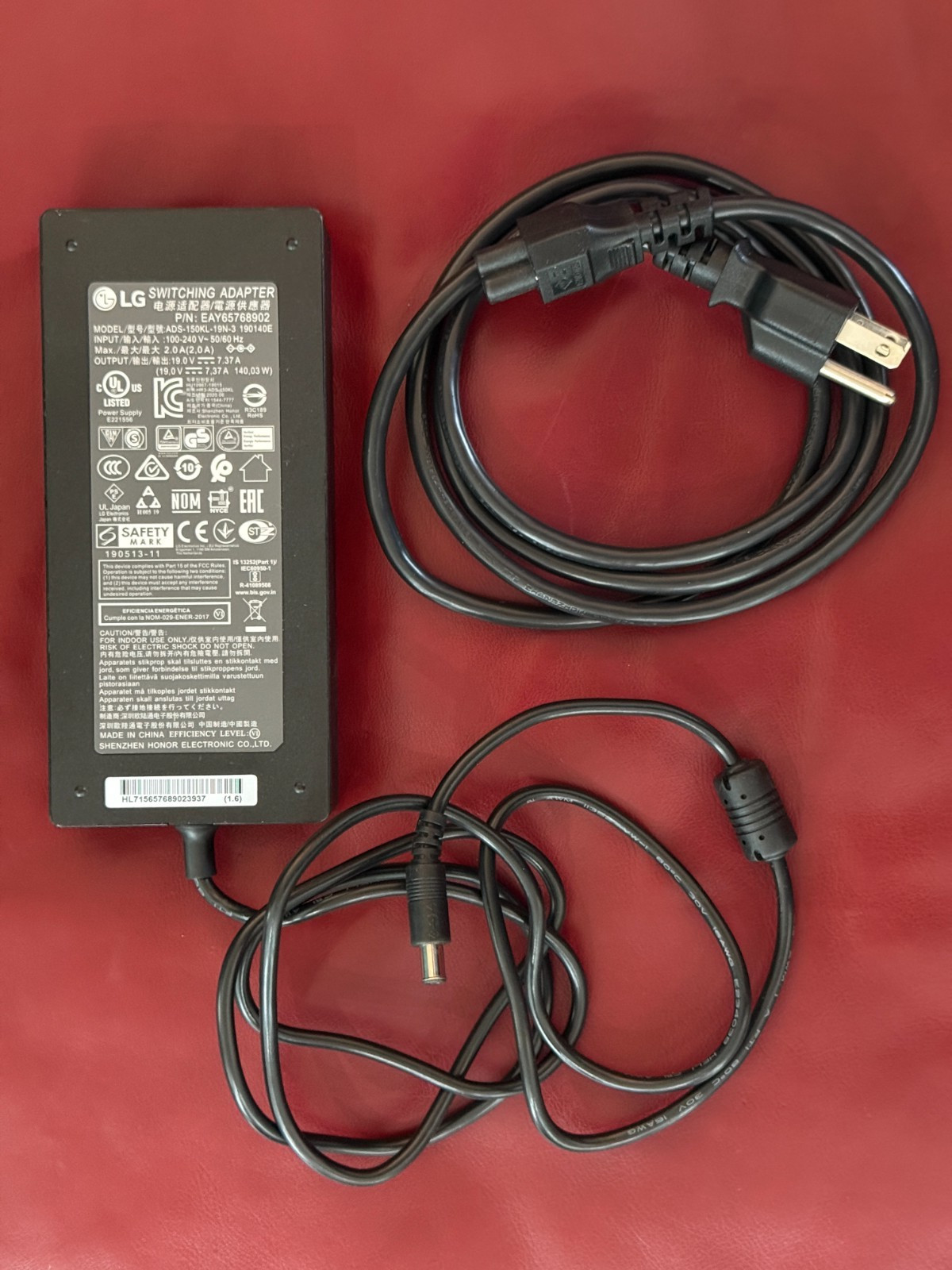 Original LG ADS-150KL-19N-3 190140E EAY65768902 19.0 V 7.37 A 140 W AC Adapter