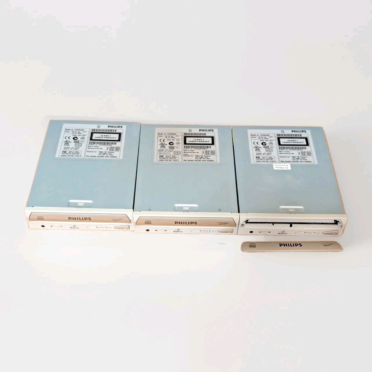 Lot 3 Philips CDRW 1200 800 Series Drive Silver Faceplate PCRW1208 804 *PARTS*