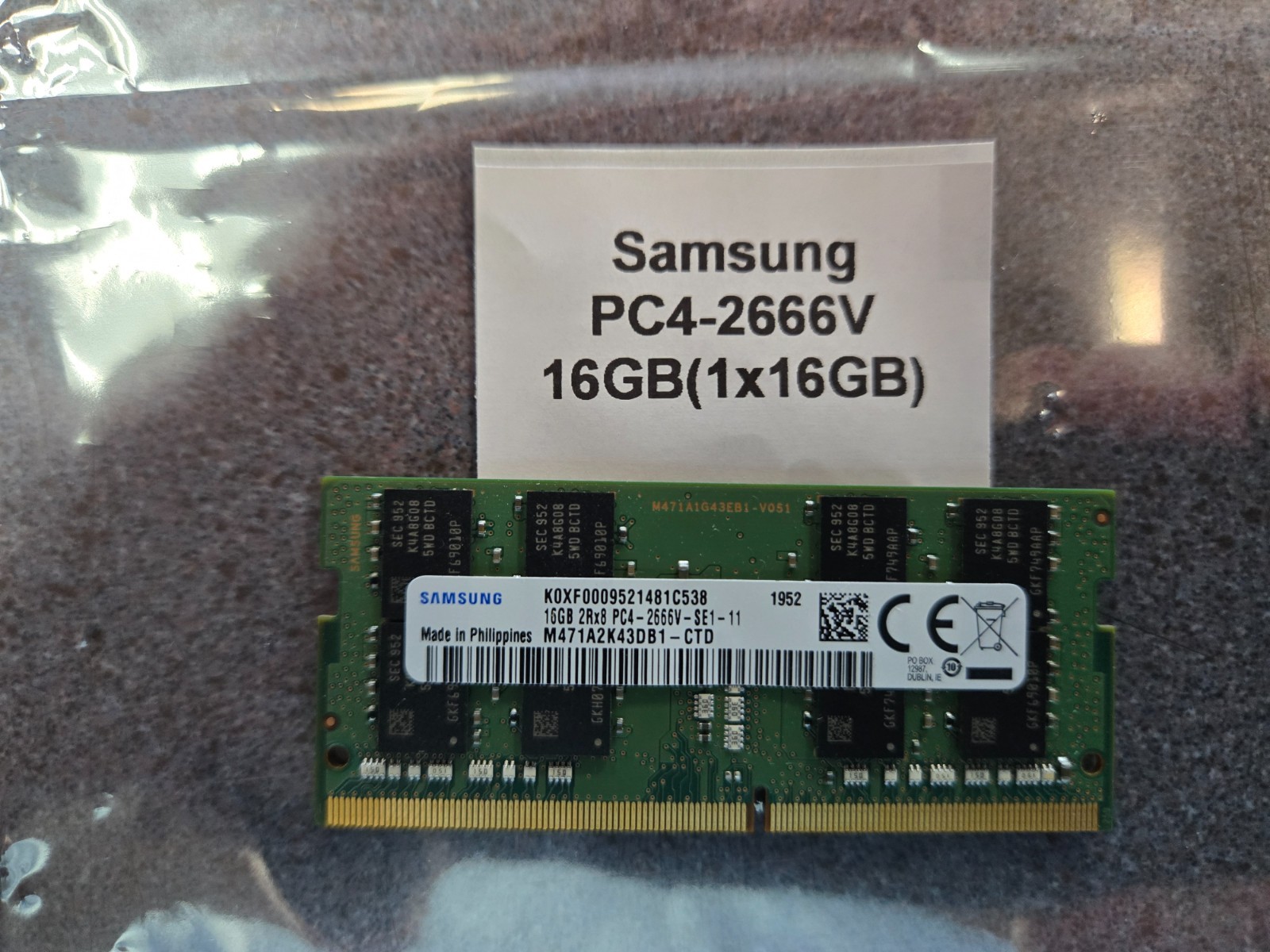 Samsung 16GB DDR4 PC4-2666V SODIMM RAM  Tested Working