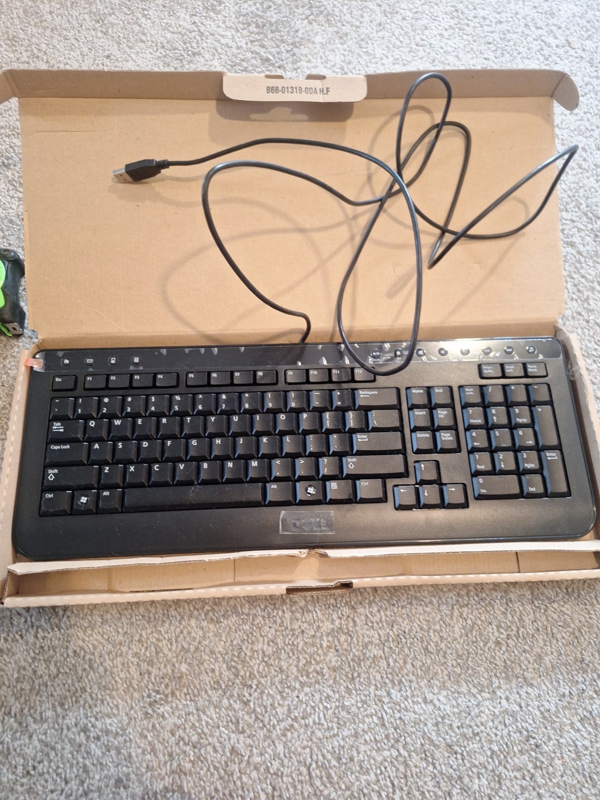 NEW Dell SK-8165 Wired USB Multimedia Keyboard Black U986M Open Box