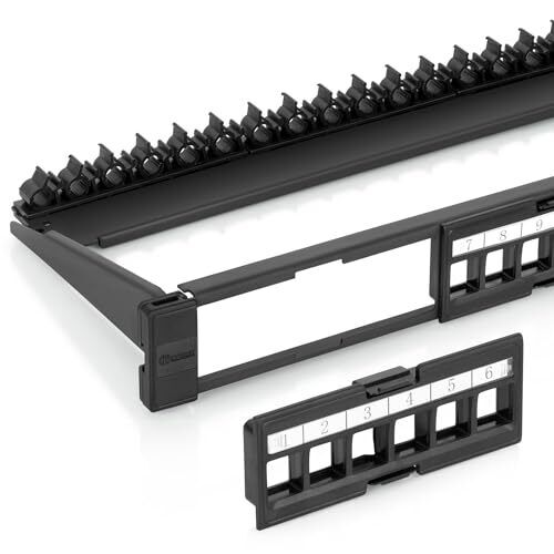 Everest Media Solutions 24 Port Keystone Patch Panel (1-Pack) - Use with Slim...
