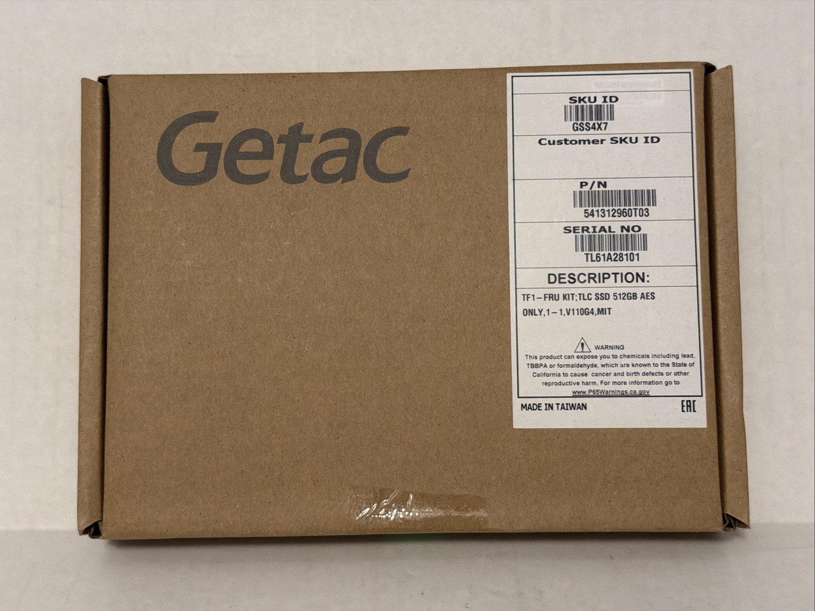 New (Sealed) Getac V110 512GB SSD HDD WITH CANISTER
