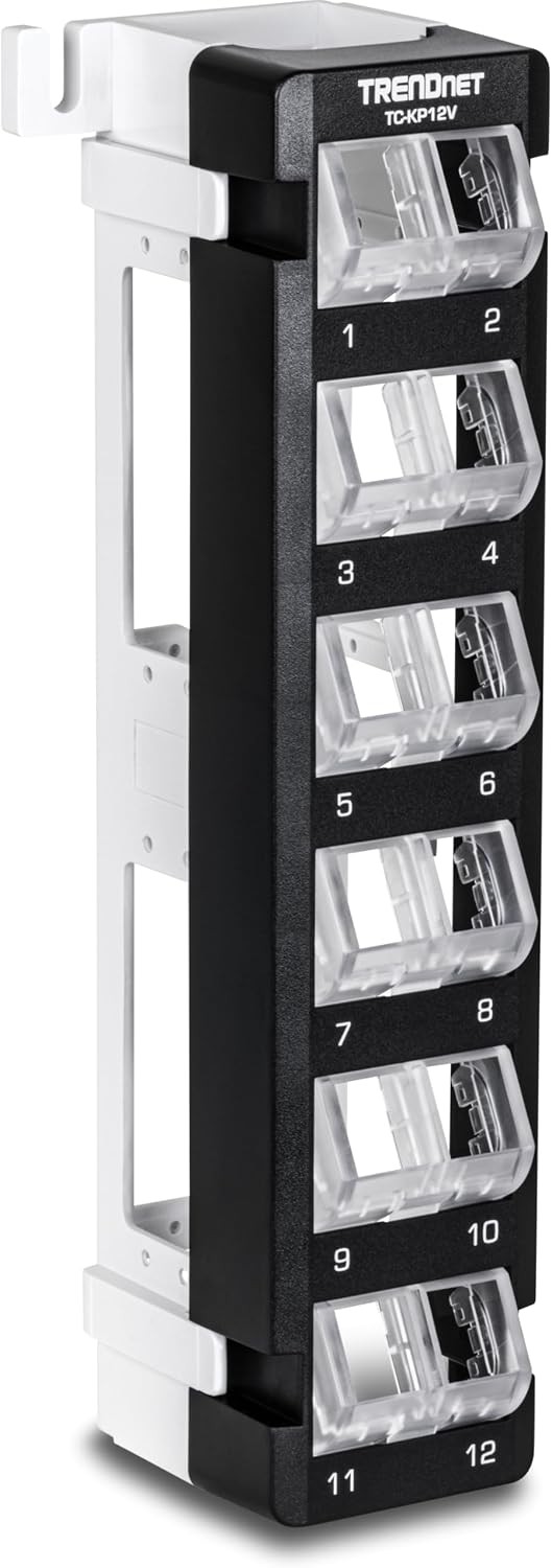 TRENDnet TC-KP12V, 12-Port Blank Angled Wall Mount Keystone Patch Panel