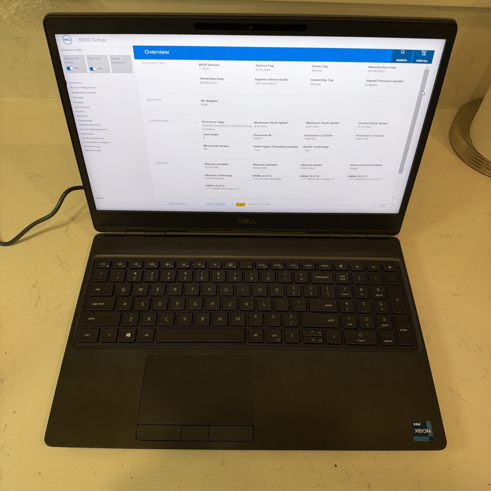 Dell Precision 7560 15.6” Xeon W-11955M | 32GB Ram | 4GB T1200