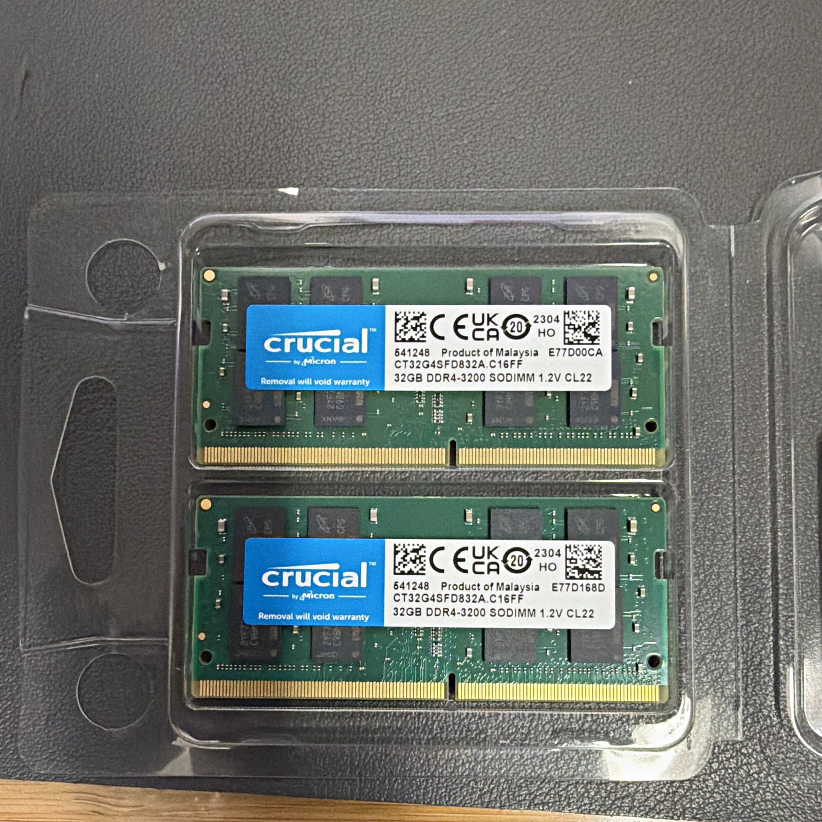 Crucial 64GB (2x32GB) DDR4-3200 SO-DIMM 260-Pin ECC Reg CT32G4SFD832A