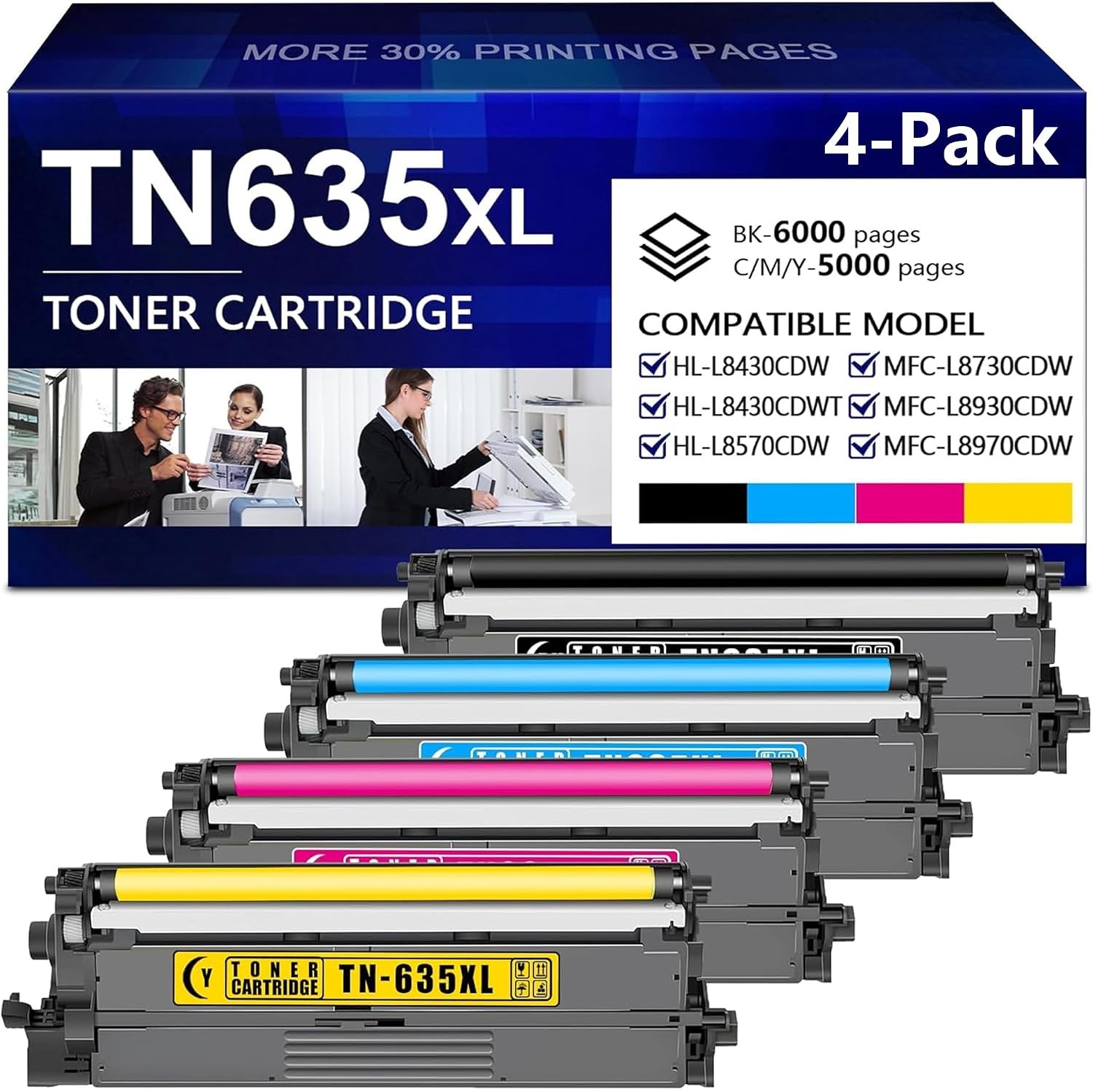 TN635XL Toner Cartridge for Brother HL-L8430CDW, L8430CDWT, MFC-L8730CDW Series