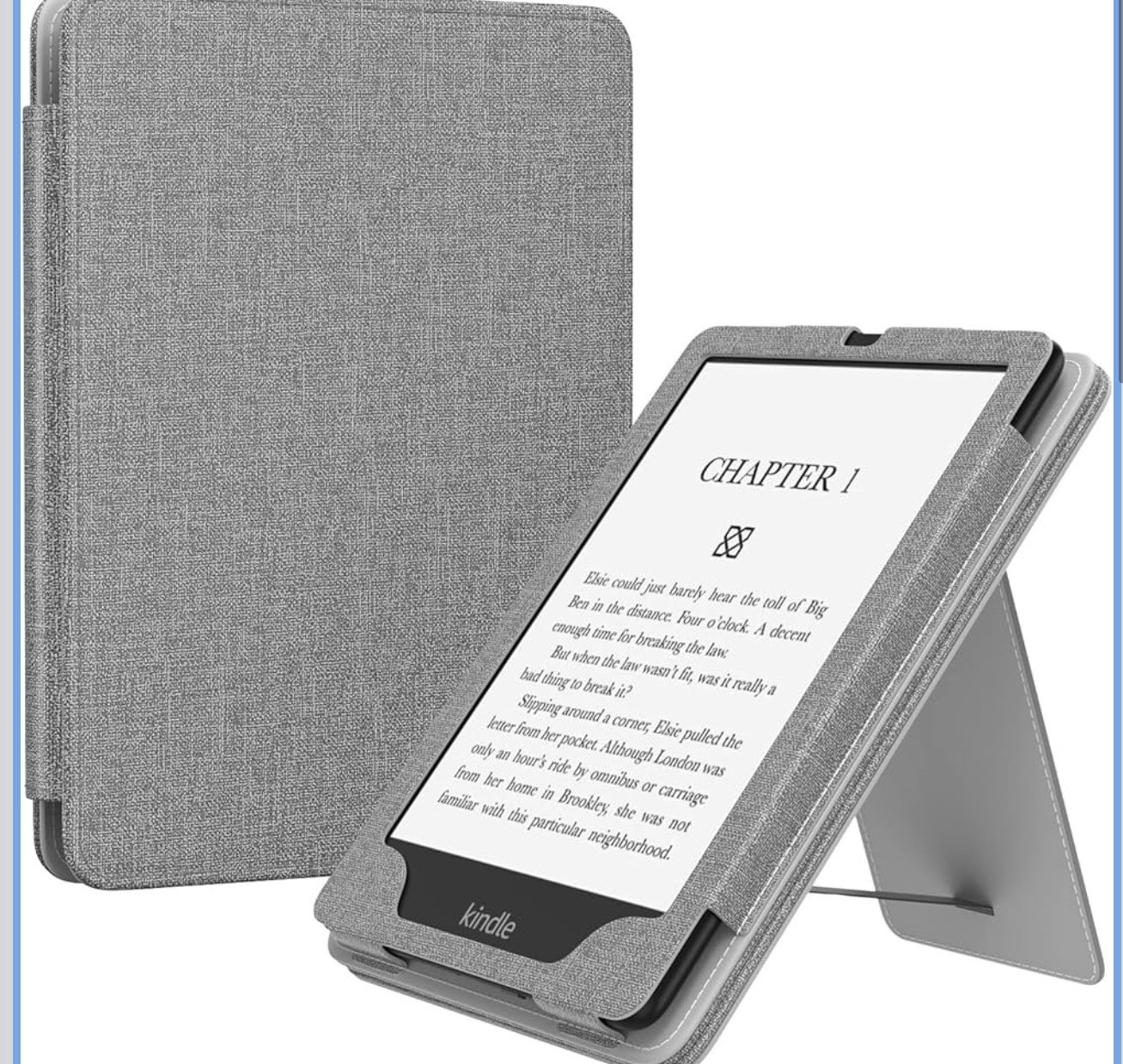 Denim Gray Kindle Cover 2024 2022 2019 2016 Slim Lightweight Protective Case