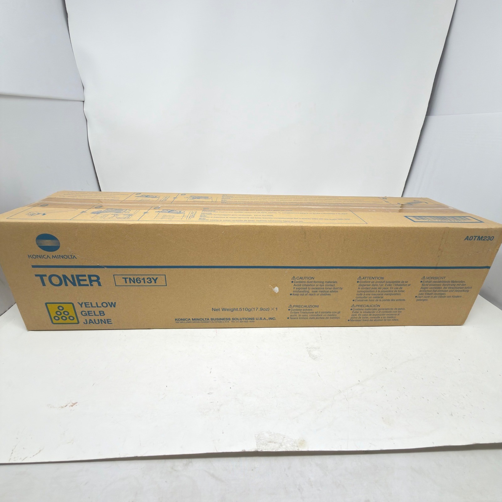 Konica Minolta TN613Y Toner Cartridge A0TM230 Yellow Genuine OEM New