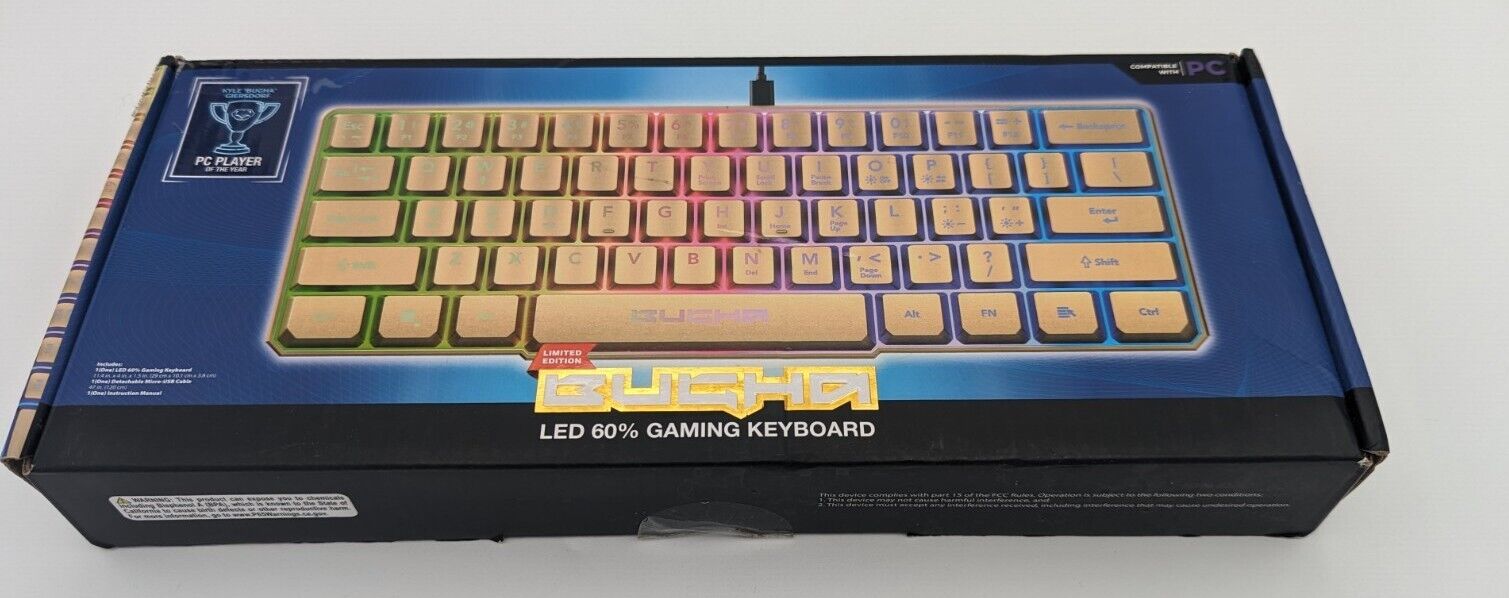 Bugha Limited Edition Gold LED 60% Gaming Keyboard - NEW IN BOX