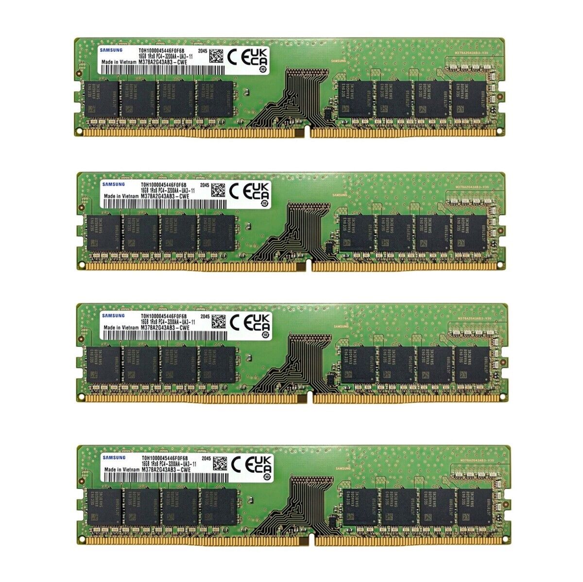 Samsung 64GB (4X 16GB) DDR4 3200MHz PC4-25600 UDIMM Memory Ram M378A2G43AB3-CWE