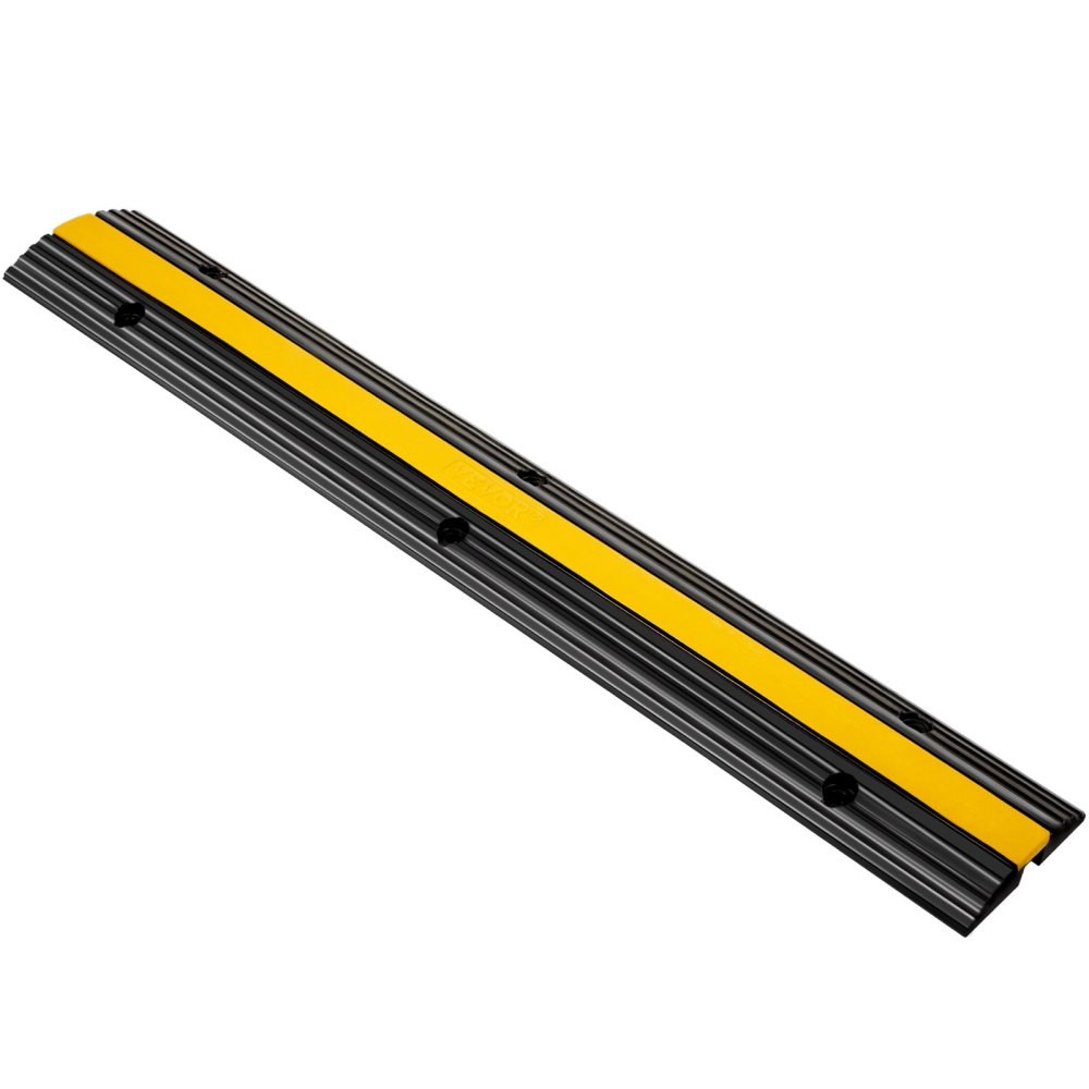 4 Pack 1-Channel Rubber Cable Protector Ramps Heavy Duty 22046Lbs Load Capacity