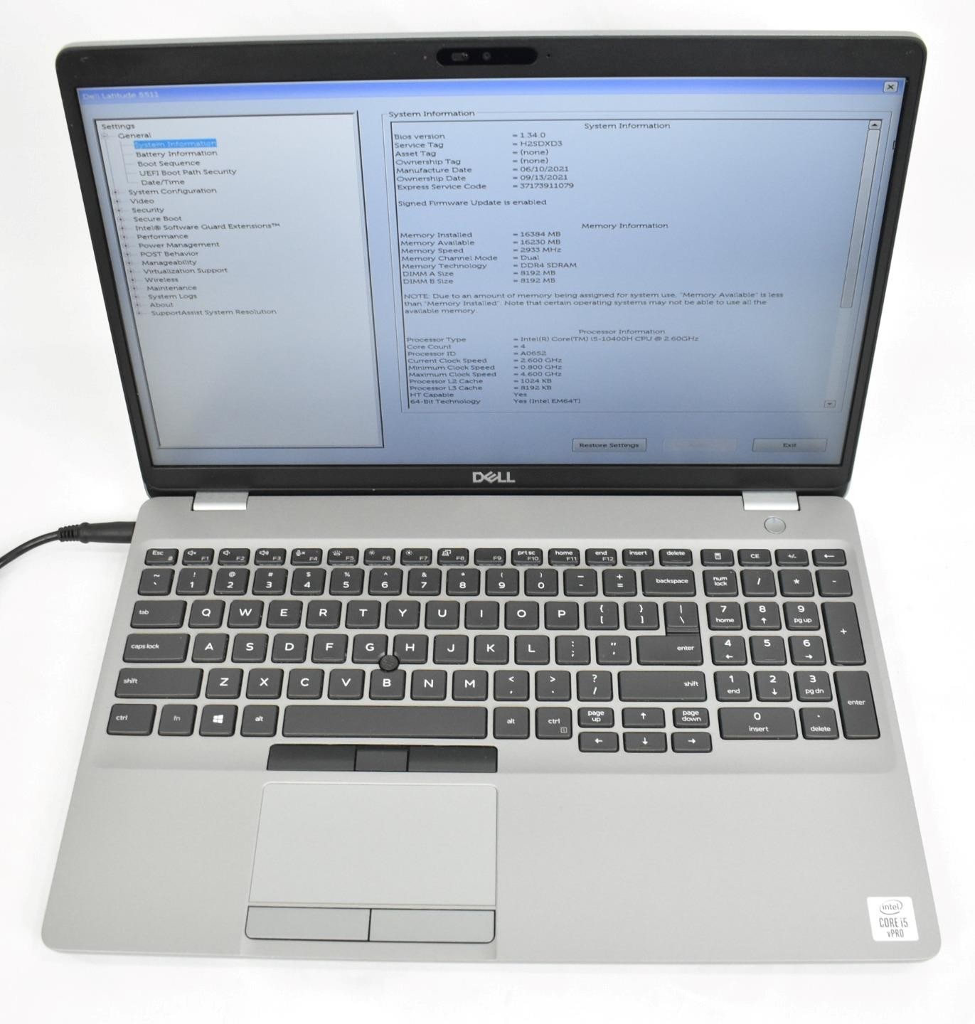 Dell Latitude 5511 Laptop i5-10400H 2.6GHz 16GB 256GB HD No OS 15.6" *See Detail