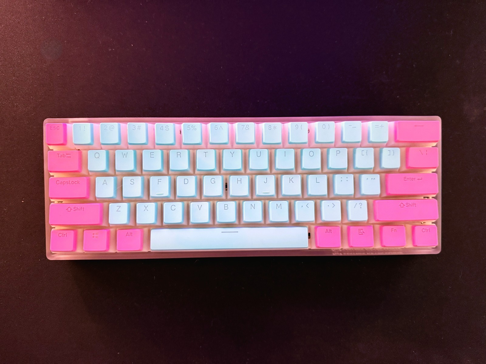 Clix Cotton Candy Wired Keyboard 60% Kailh Silver Speed Switches