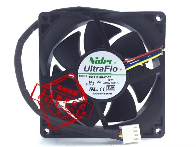 NIDEC T92T12MHA7-57 9025 DC12V 0.14A 9CM 4-Wire PWM Silent Cooling Fan