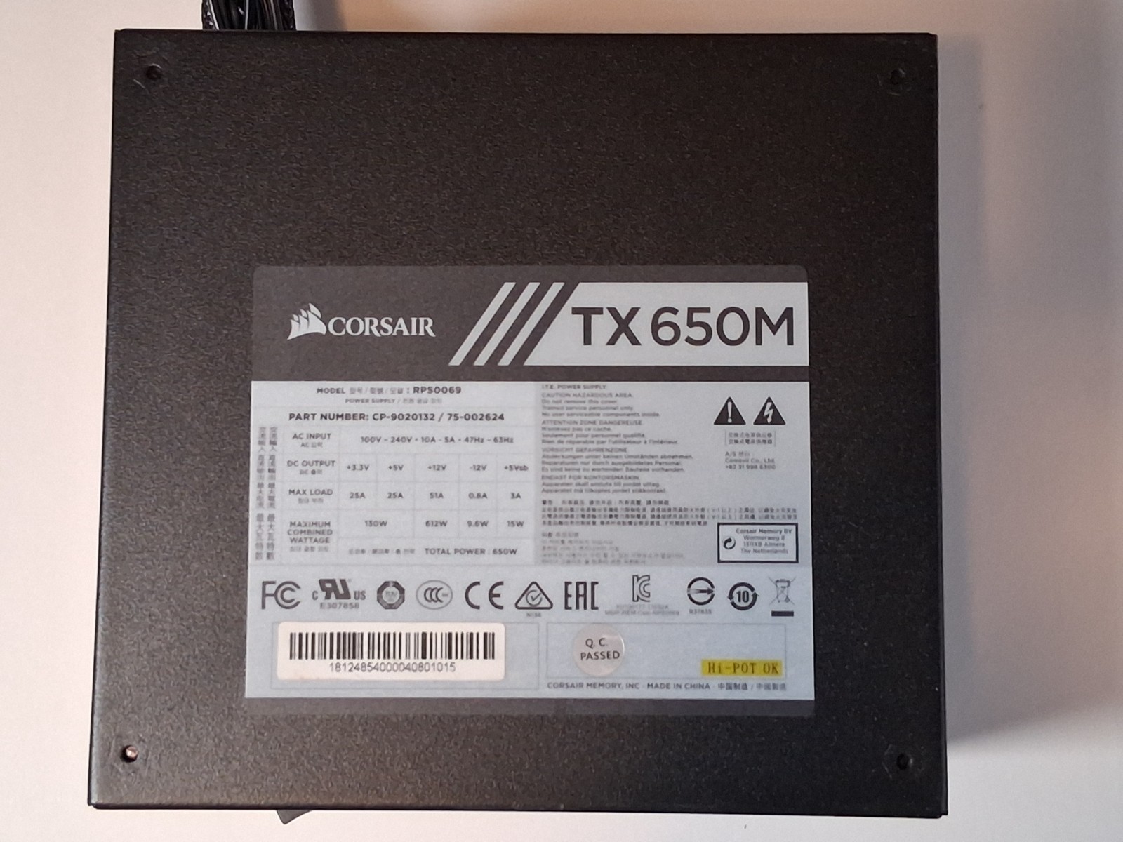 Corsair TX650M 650W ATX Semi Modular PSU