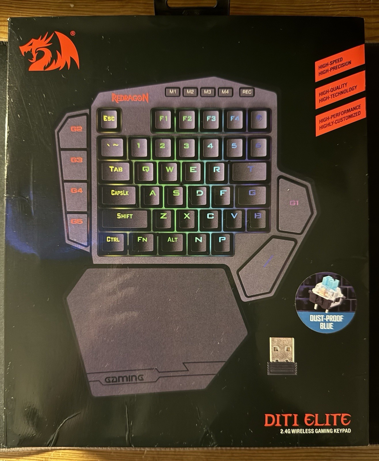 NEW Sealed Redragon DITI Elite K585RGB-KS Wireless Mechanical Gaming Keypad RGB