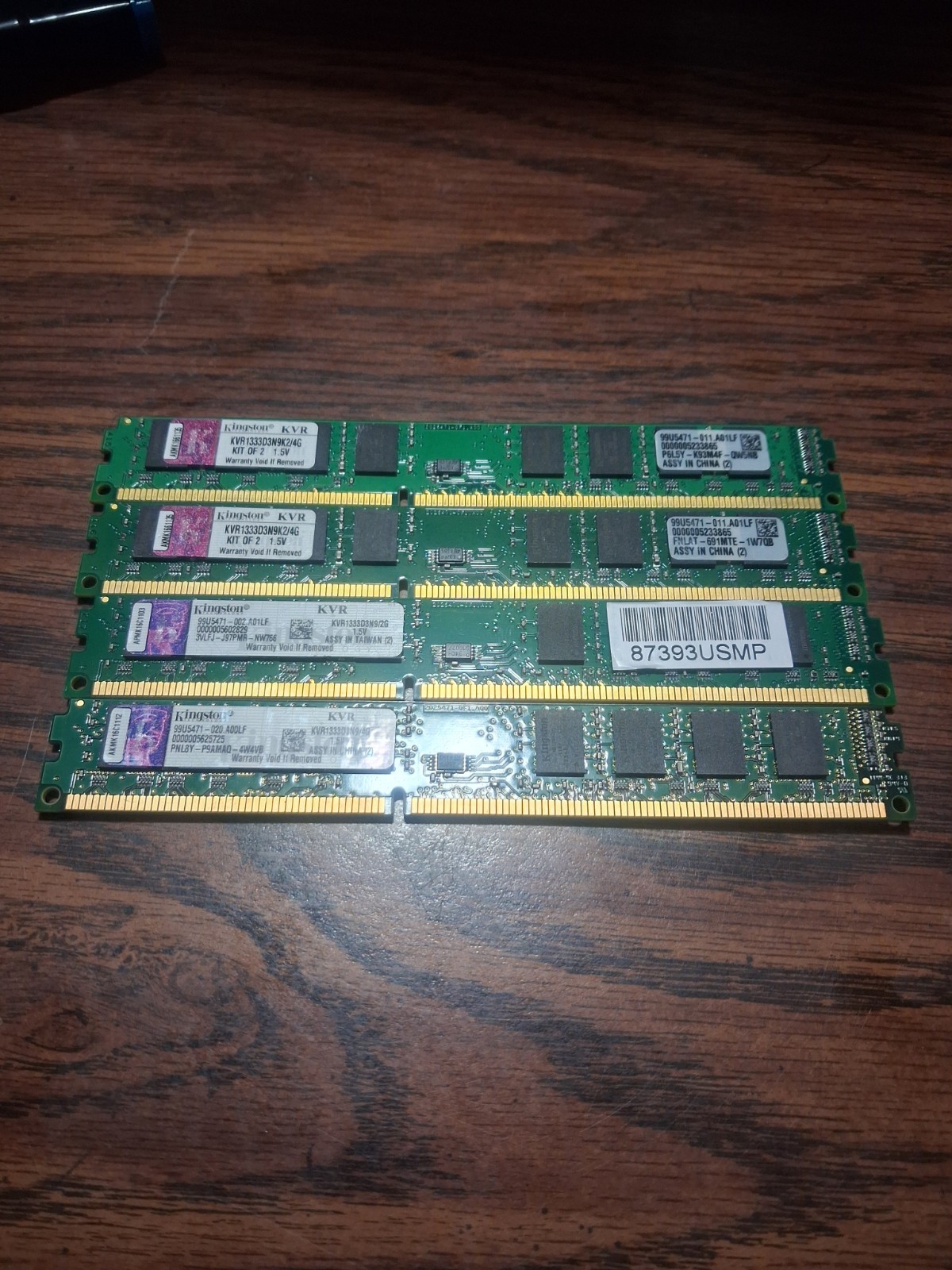 Lot of 4 Kingston KVR Memory RAM (Read Description For Breakdown)