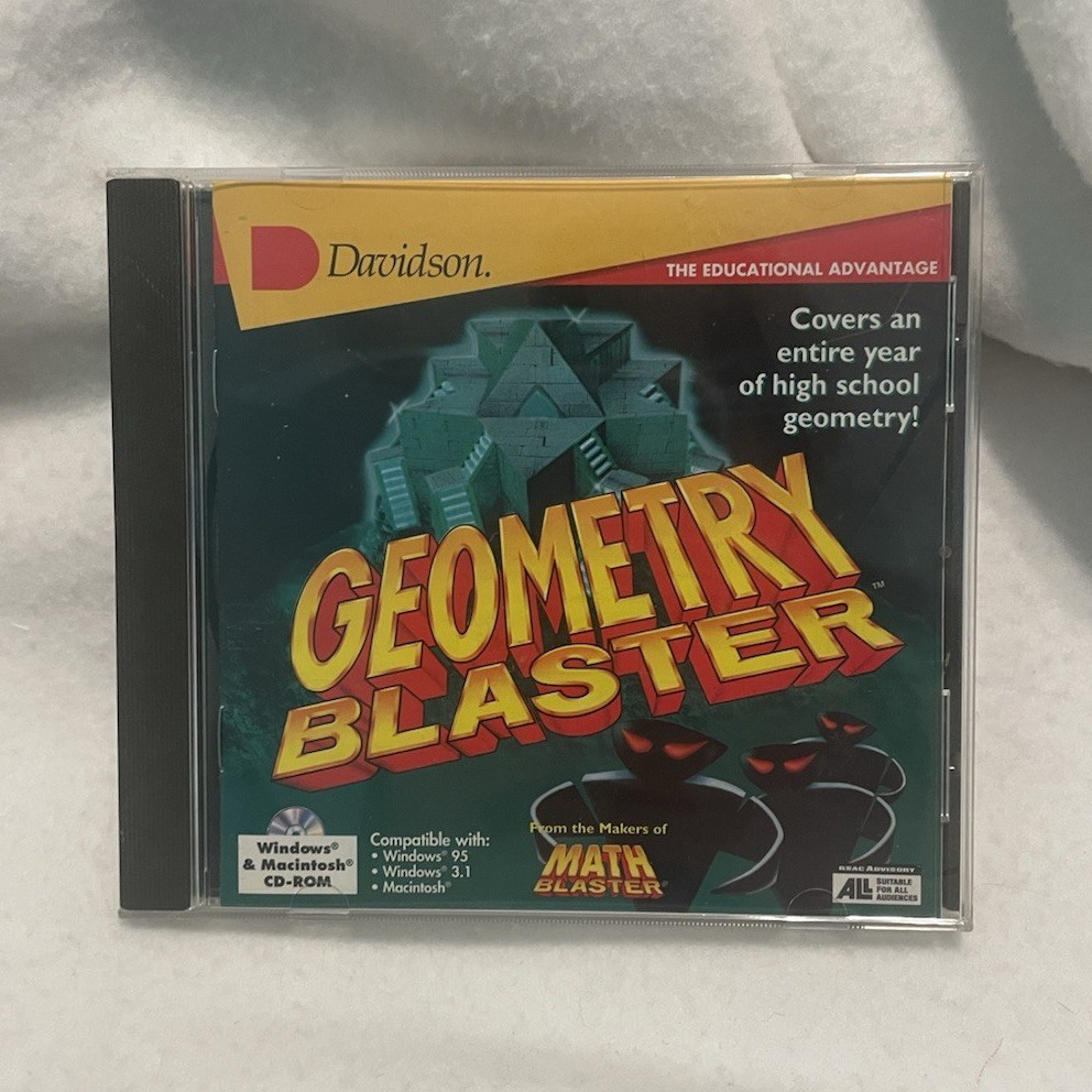 Davidson Geometry Blaster Math Educational CD-ROM for Windows 3.1/95 & Mac