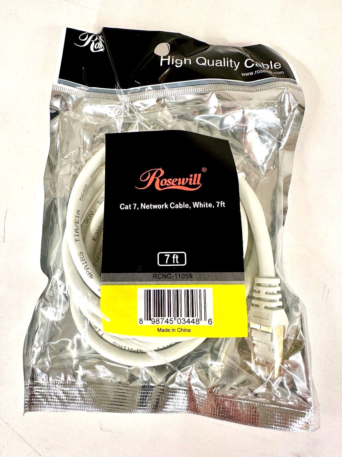 Rosewill RCNC-11059 7ft Cat 7 White Shielded Twisted Ethernet Patch Cable