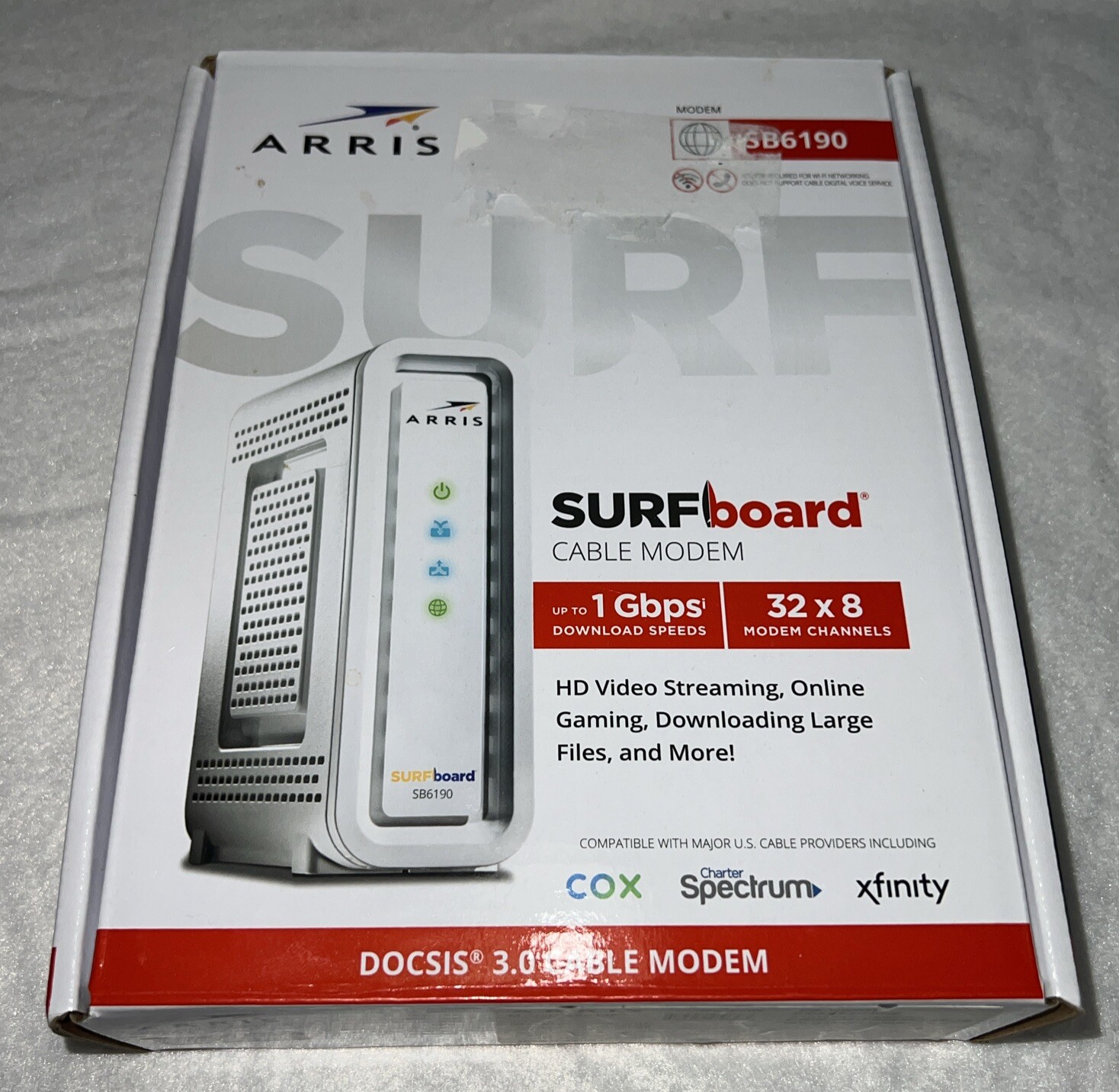 ARRIS Surf Surfboard, 1.4 Gbps, 32 x 8 model channels, DOCSIS 3.0, NIB NOS