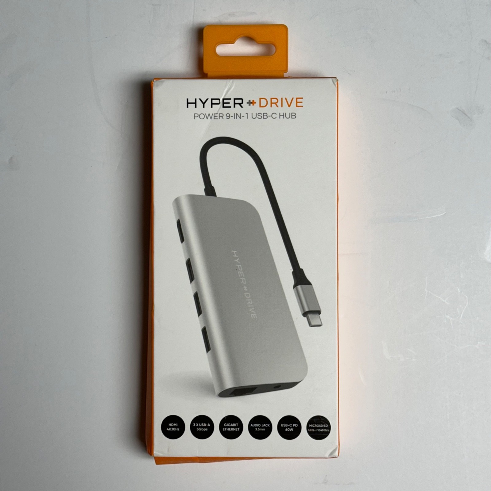 HYPER HyperDrive Power 9-IN-1 USB-C Hub HD30F Silver HDMI Ethernet: New & Sealed