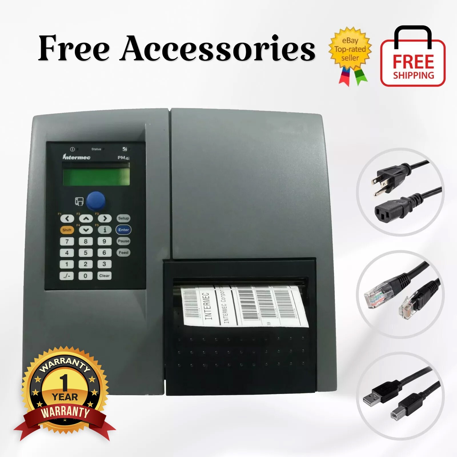 Intermec EasyCoder PM4i Thermal Transfer Label Printer USB LAN 1YR WARRANTY