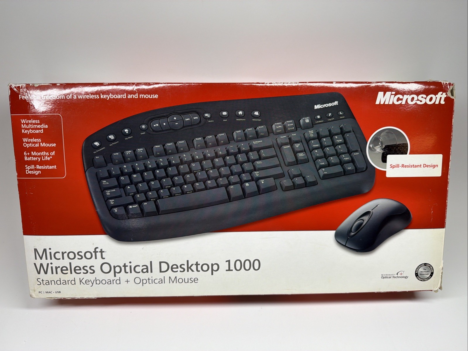 Microsoft Wireless Optical Desktop 1000 Keyboard & Mouse BV3-00003 