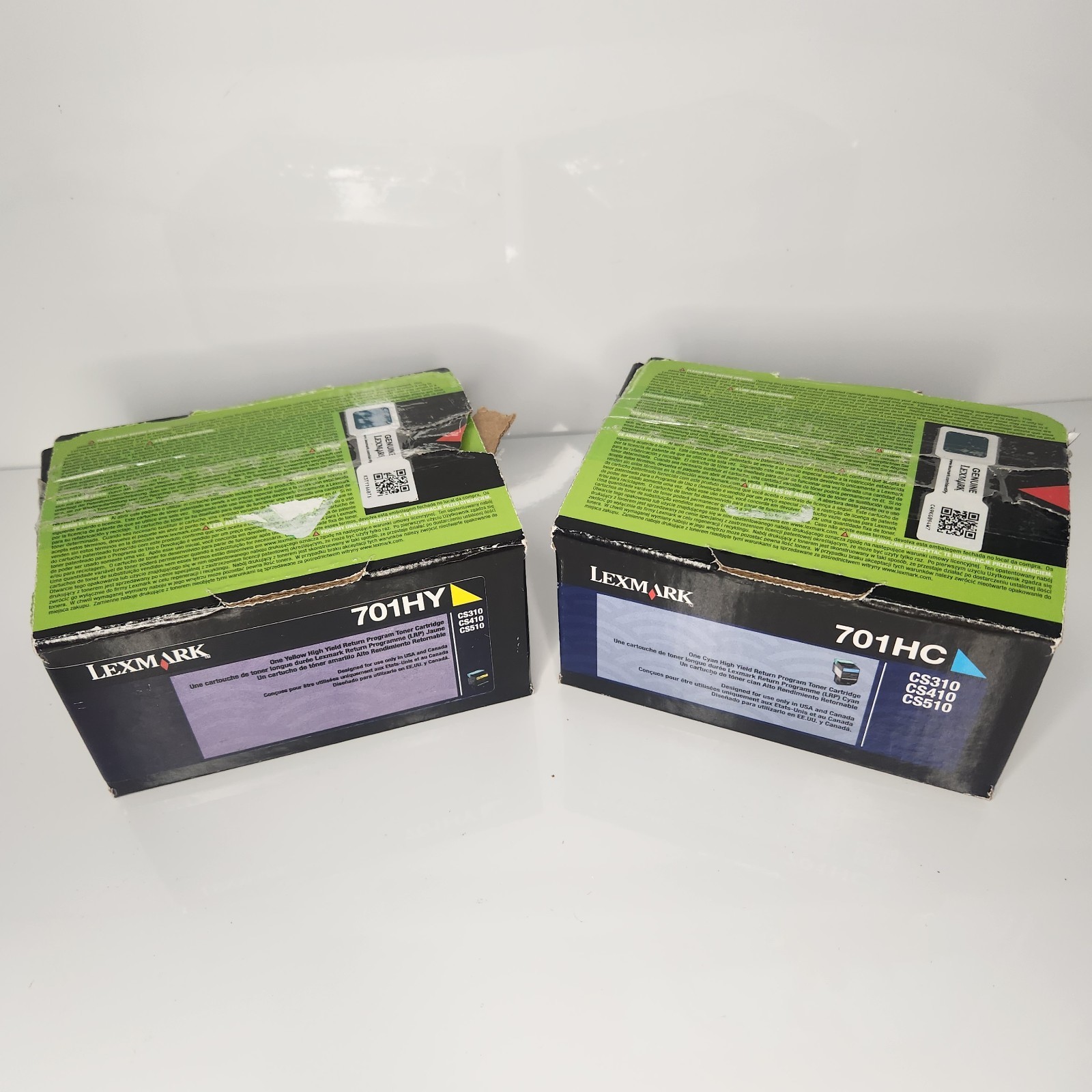 Genuine Lexmark High Yield Return Program Toner Cartridges 701HC 701HY Open Box