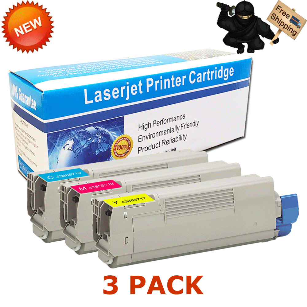3 PK CMY Toner Set for Okidata Oki C6150 MC560N 43865719 43865718 43865717
