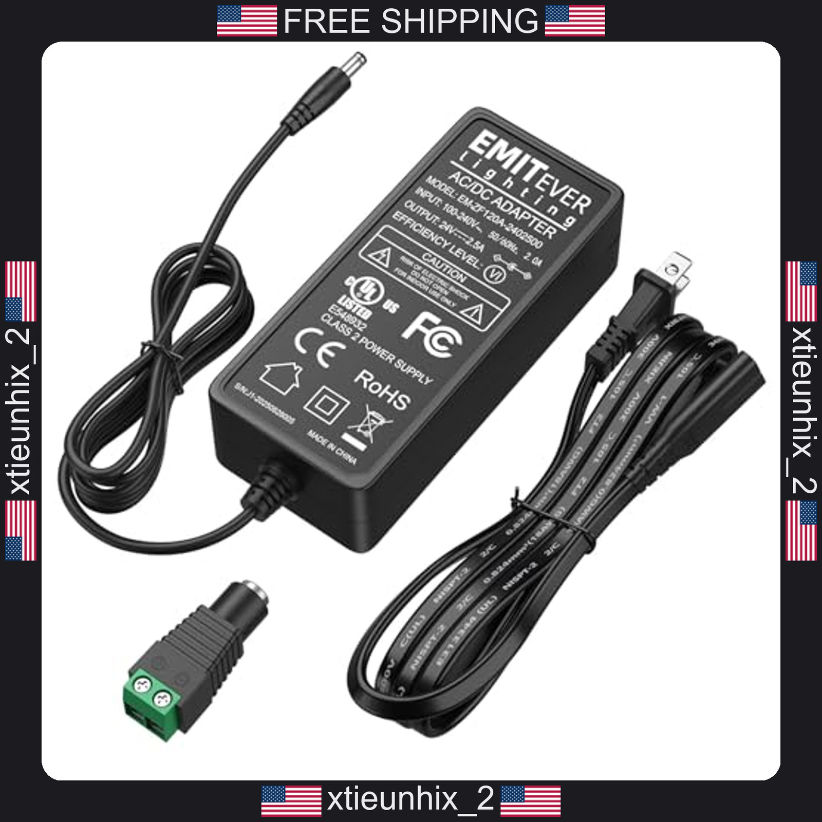 24V Power Supply 60W LED Adapter for LED Strips, Modules, Light Bars