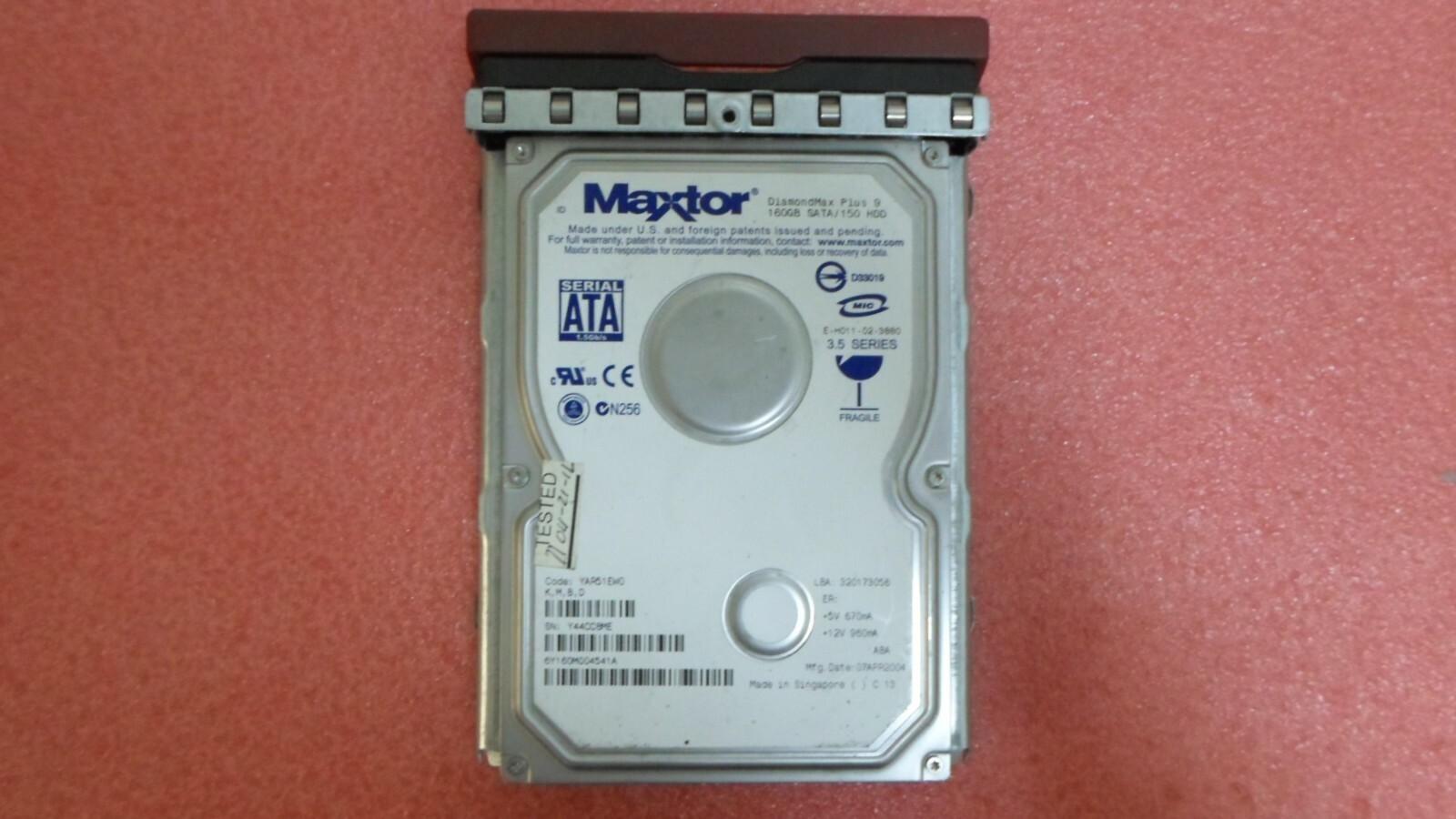 MAXTOR Diamond Max Plus 9 SATA 150 HDD 160GB W/ CADDY