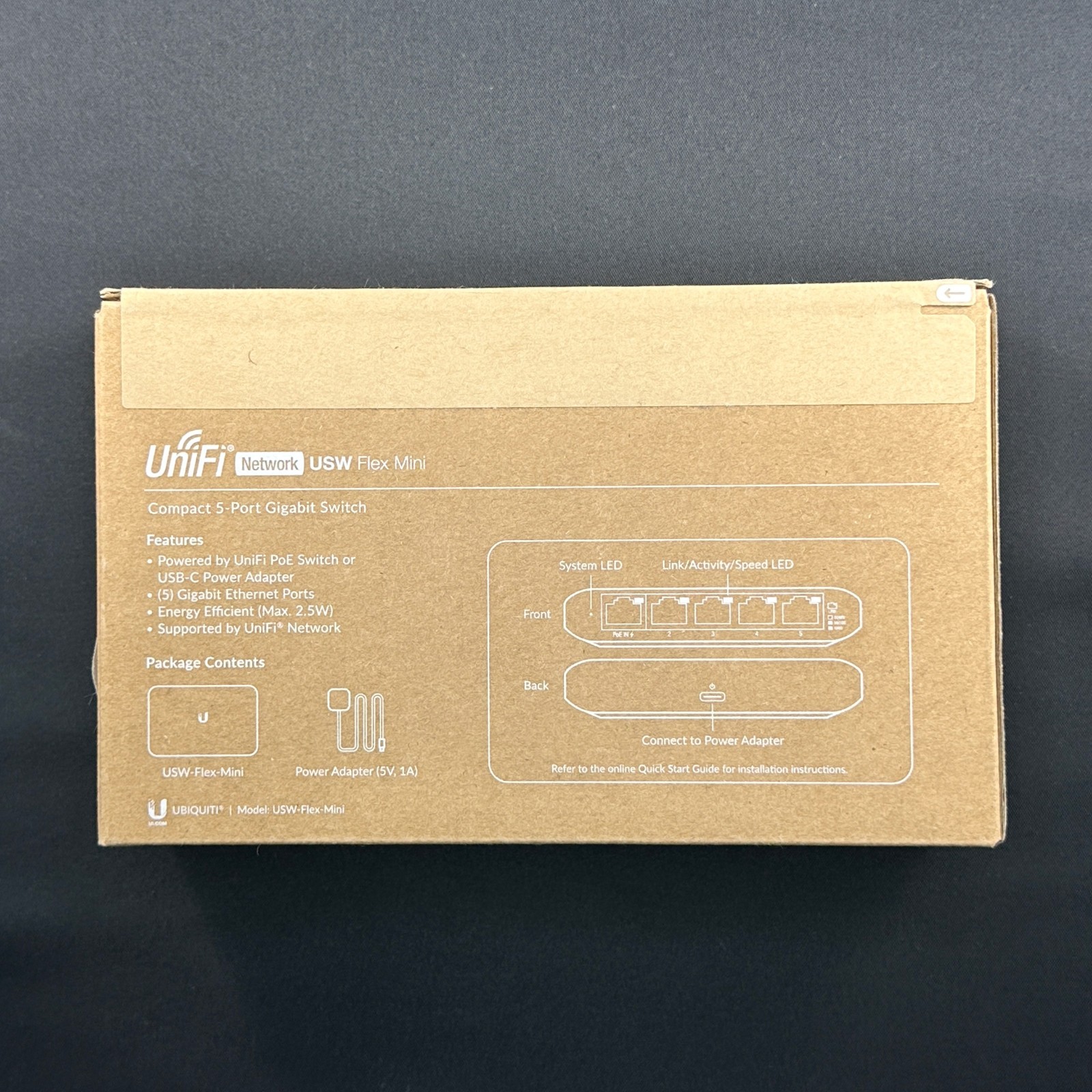 Ubiquiti UniFi USW Flex Mini 5-Port Gigabit Switch (USW-Flex-Mini, 2020) SEALED