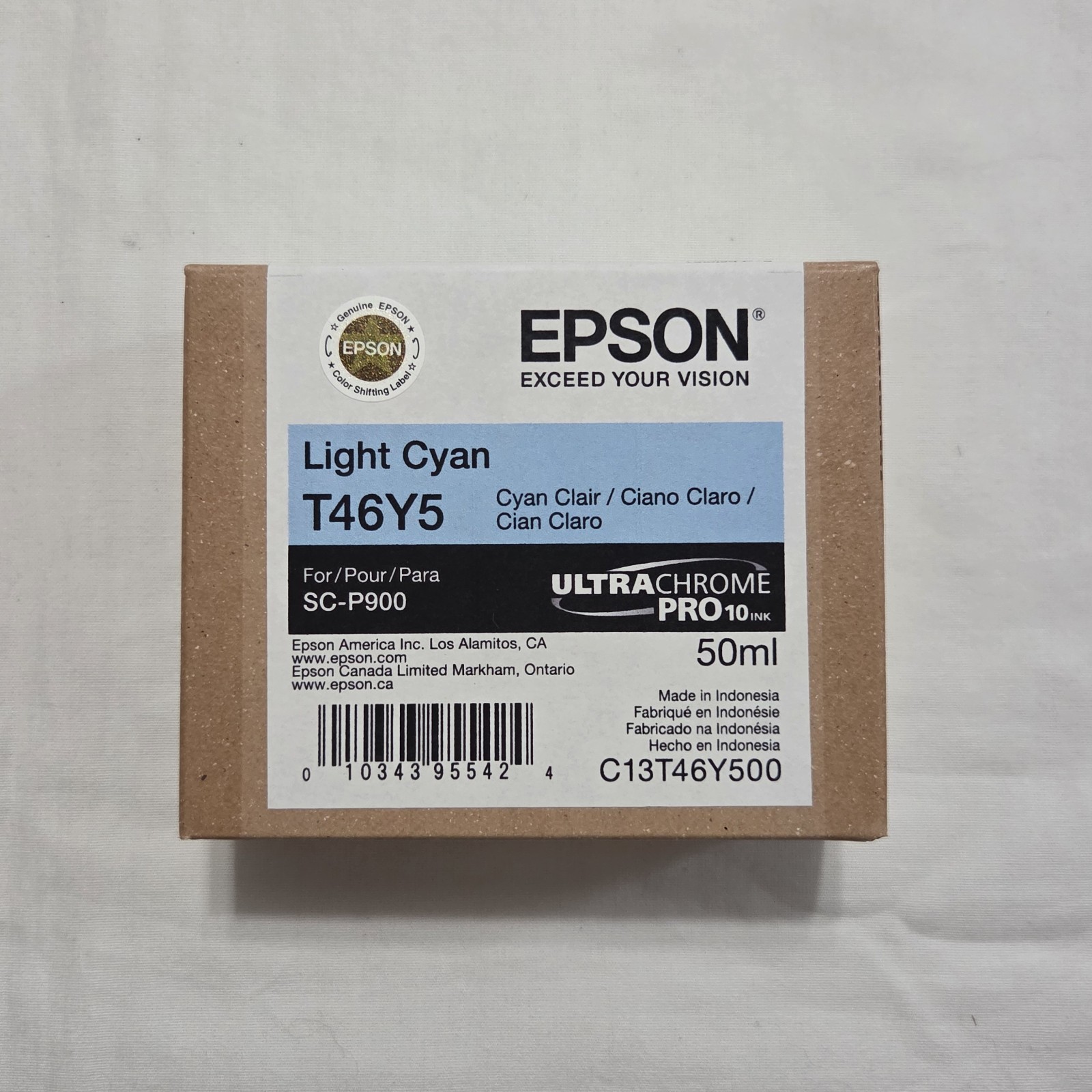 Genuine Epson T46Y5 50ML Light Cyan Ink Cartridge SC-P900 Exp 10/2027 - New