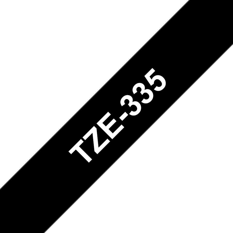 Brother TZE-335 P-Touch White On Black 12mm ~E~