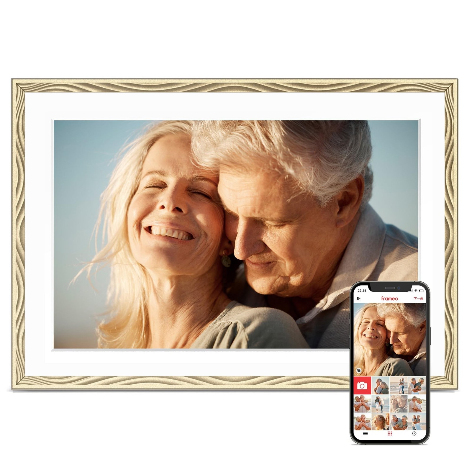 Digital Picture Frame, 10.1'' Frameo Digital Frame Wifi, 32GB Memory, 1280*80...