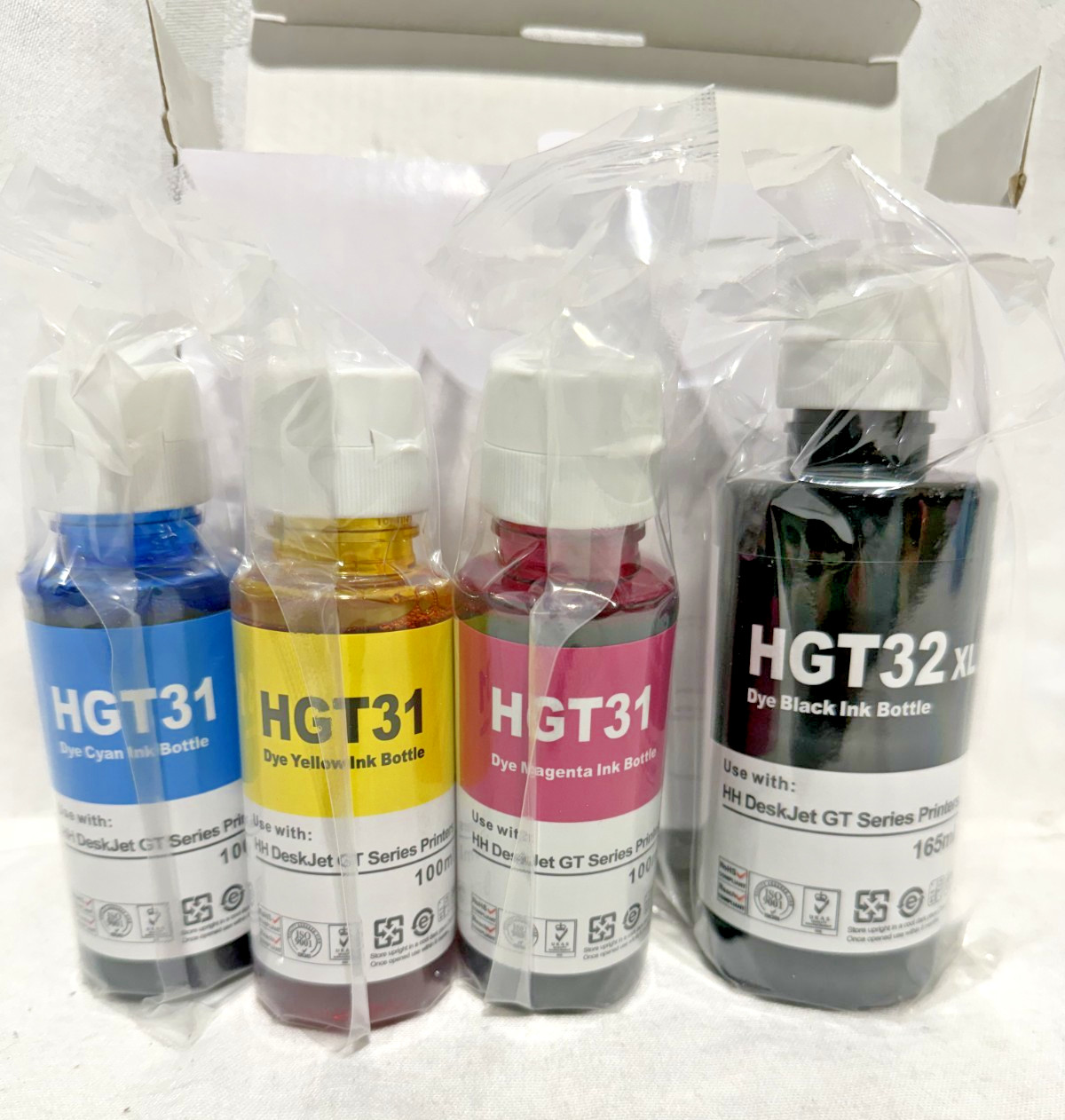 Compatible HP 31 / 32XL Black Cyan Magenta Yellow Ink for Smart Tank 551 651
