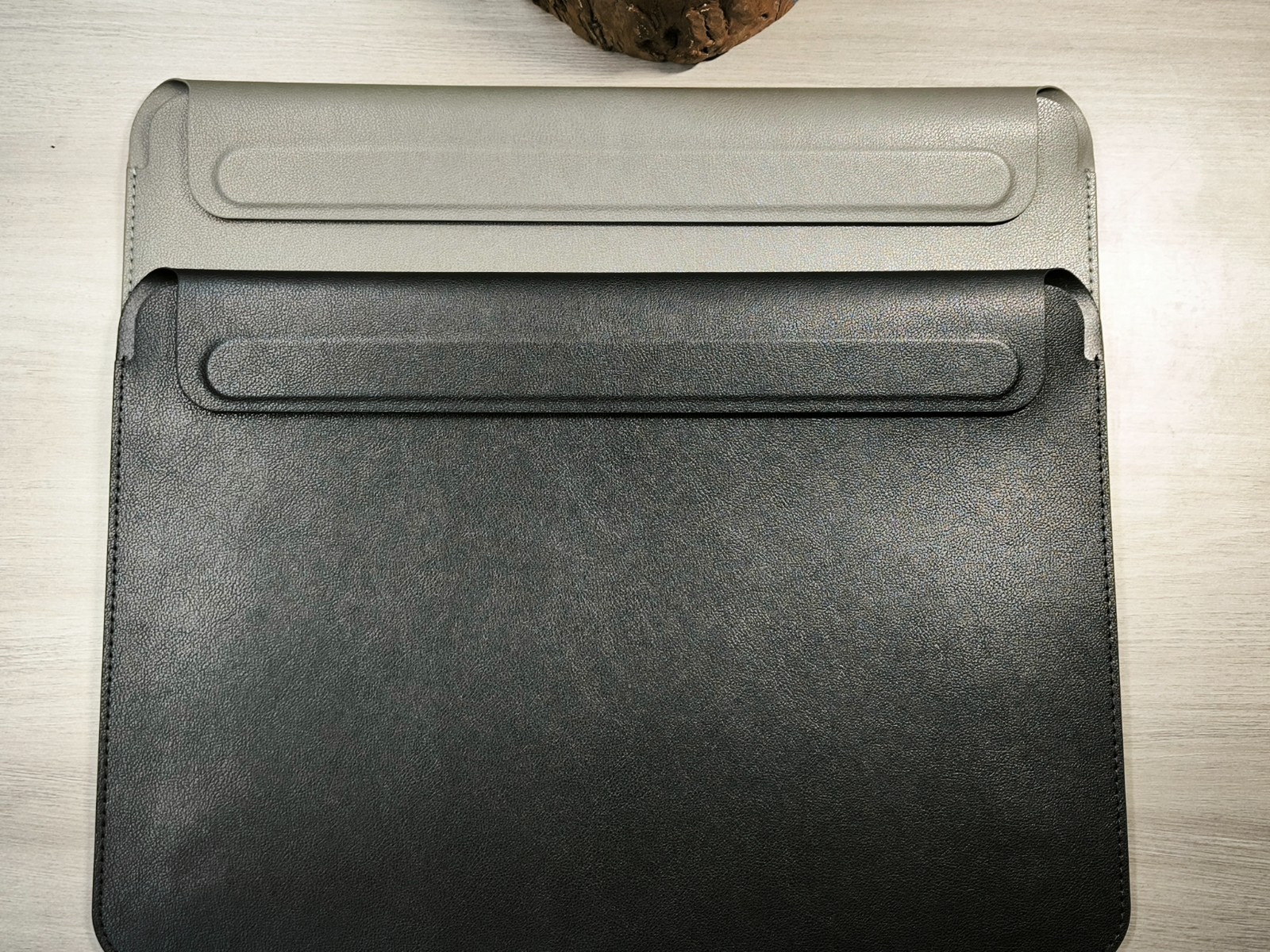 Slim PU Leather Laptop Sleeve 15,4-16 Inch Case for MacBook HP Dell Gray Black