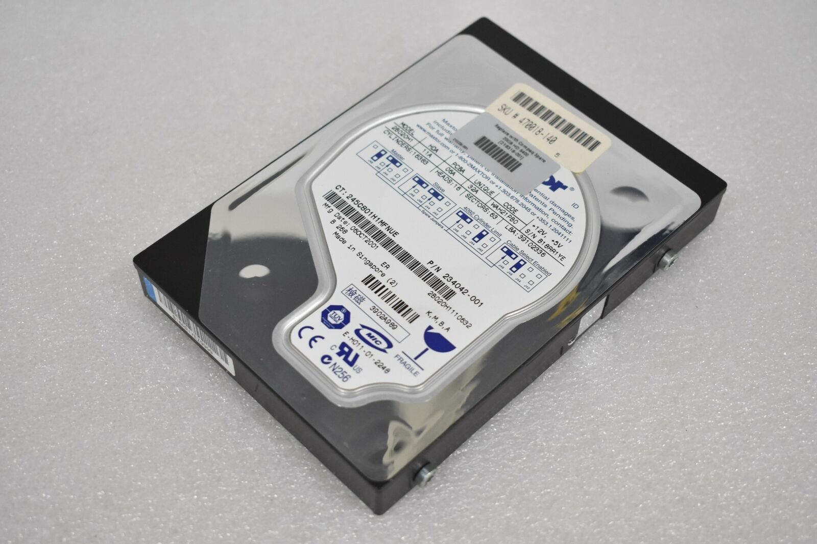 MAXTOR 2B020H1 20GB 5400 AT-IDE INTERNAL HARD DRIVE 3.5 3H 234042-001
