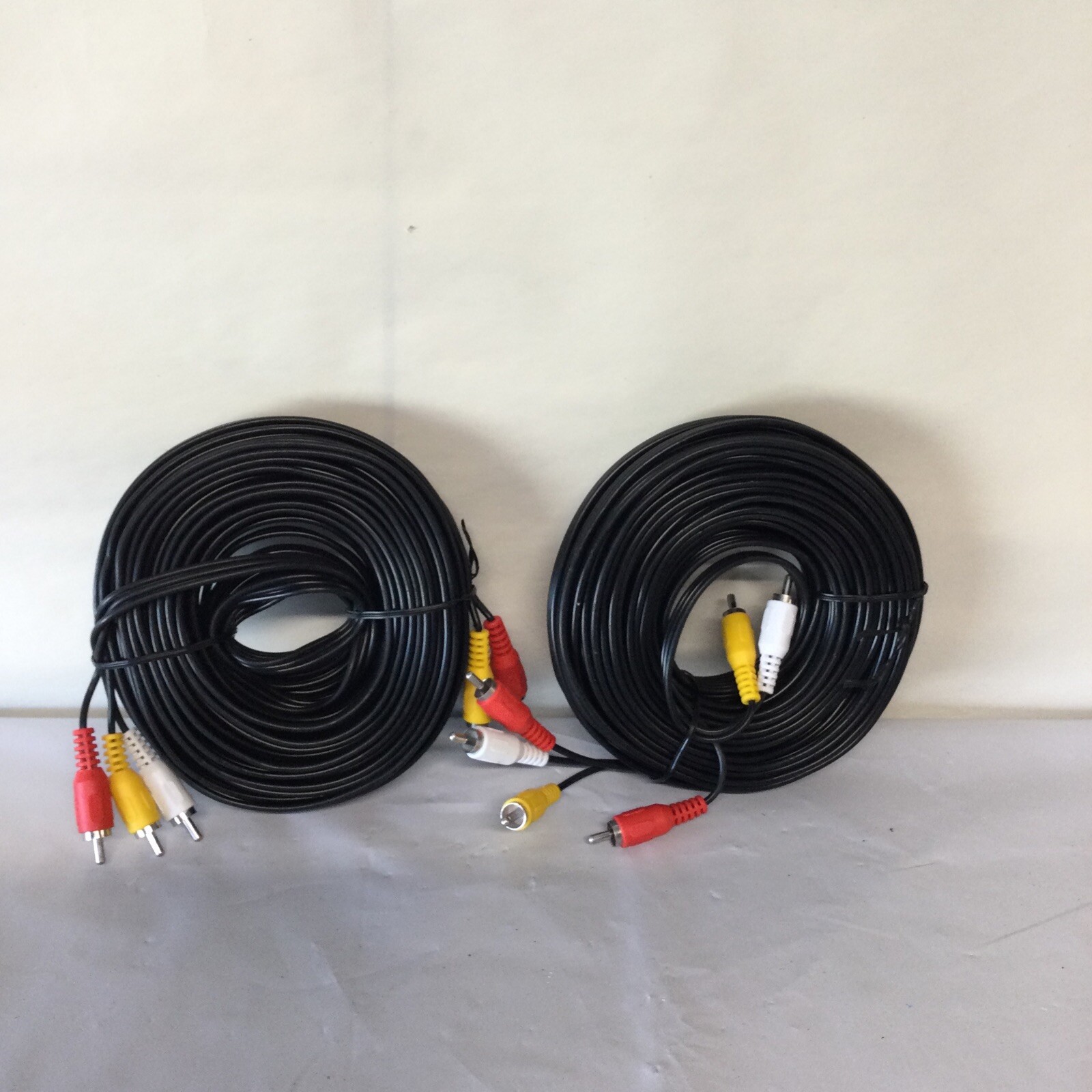 Lot Of  (2) 50 Ft Triple-RCA Composite Audio & Video Cable. 
