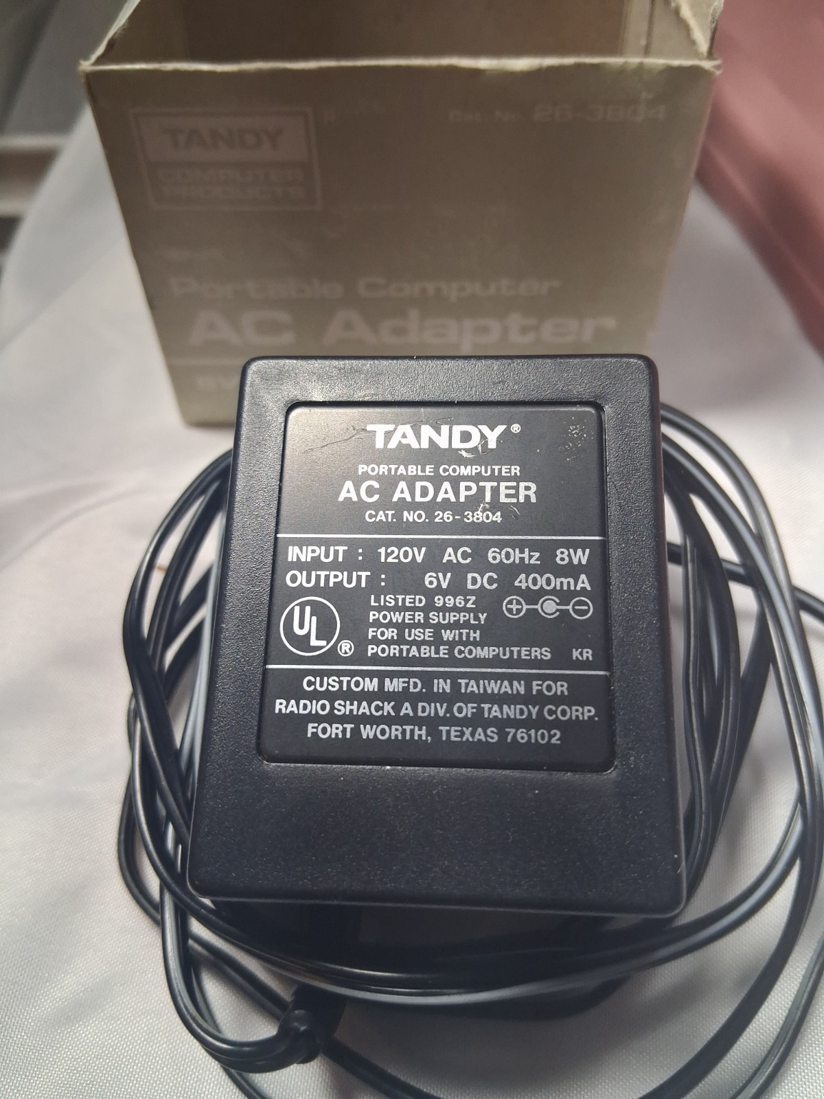 Vintage Tandy Radio Shack TRS-80 Model 100 200 AC Adapter Power Supply 26-3804