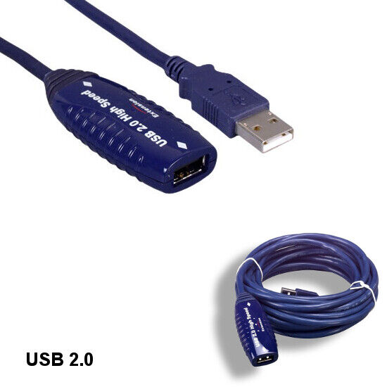Lot10 Blue 16\' Active Repeater USB 2.0 Type A Cable w/ NEC UPD720114 Chip