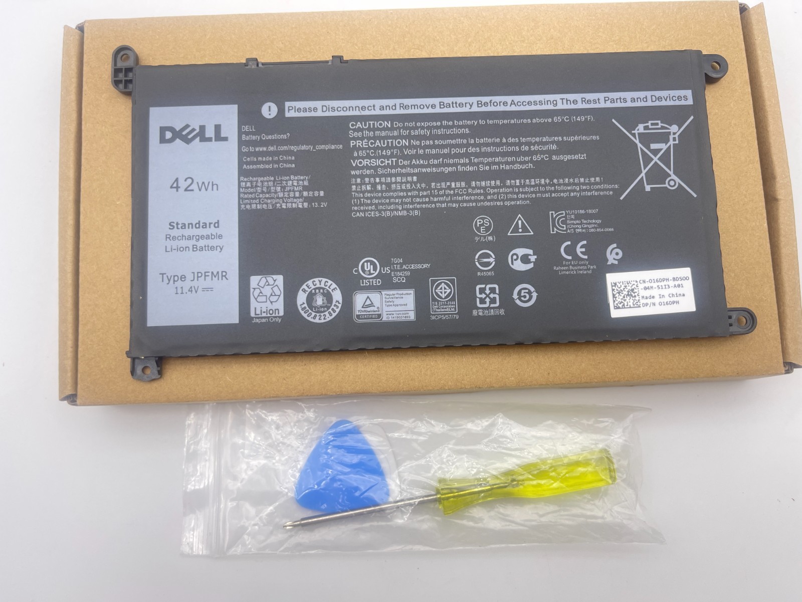 OEM Genuine 42WH JPFMR Battery For Dell Chromebook 3180 3100 5190 2-in-1 7T0D3