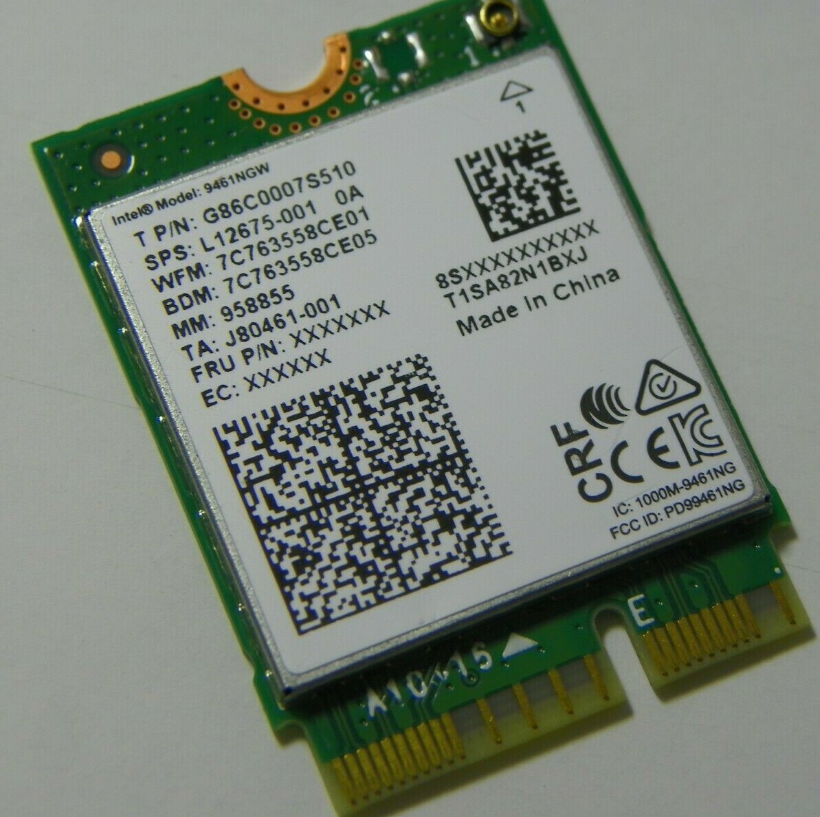 HP L12675-001 Intel Dual Band Wireless-AC 9461NGW BT NGFF G86C0007S510