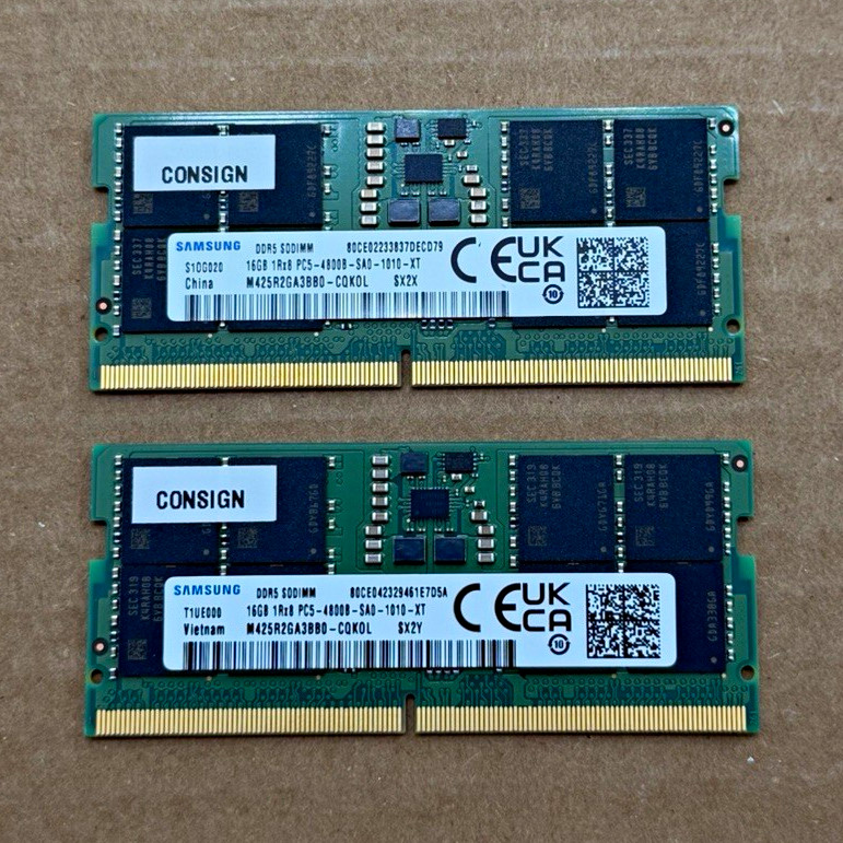 Samsung 32GB (2x16GB) DDR5-4800 PC5-4800B SO-DIMM M425R2GA3BB0 Fully Tested