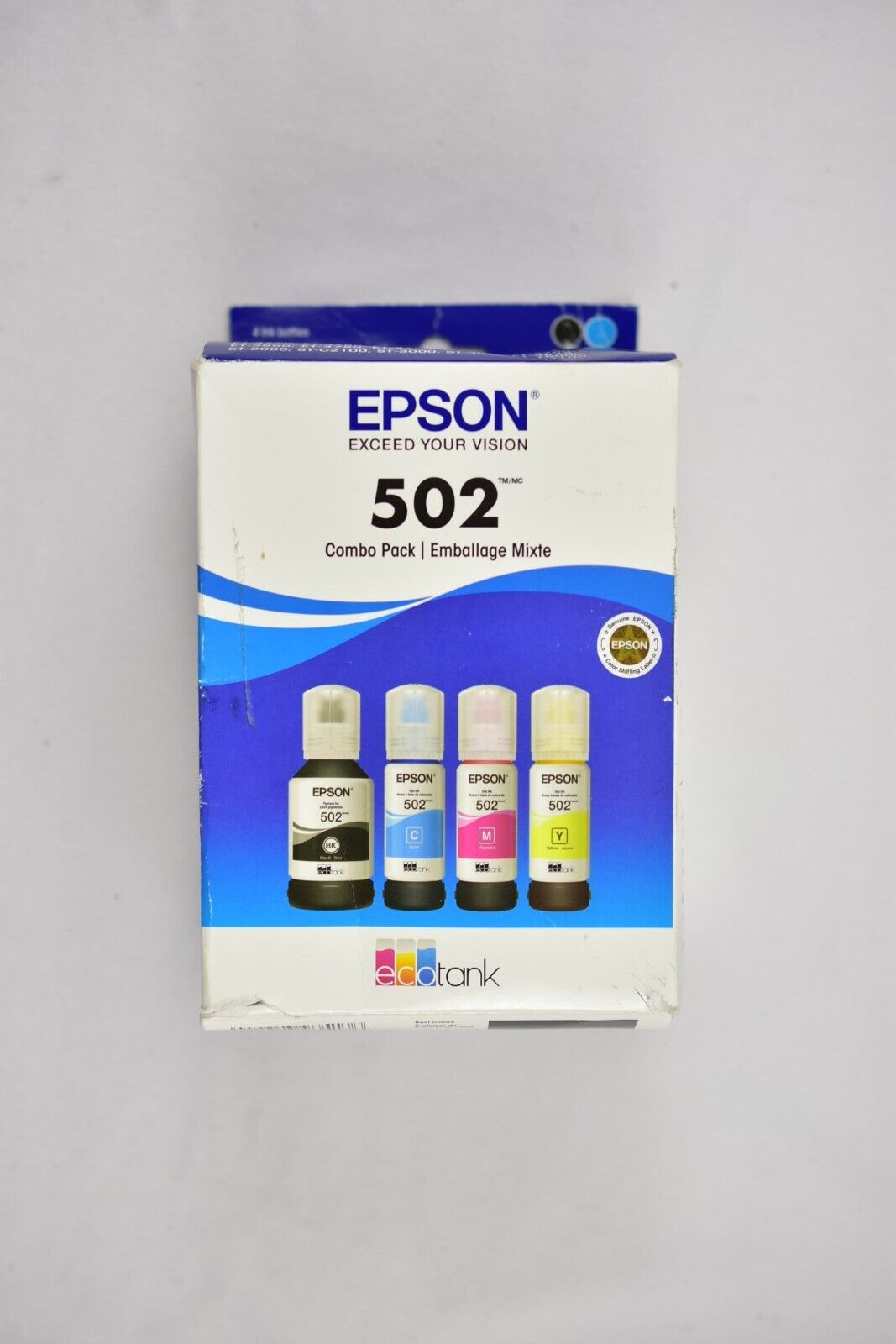 Epson 502 Eco Tank Ink B/C/M/Y Standard Yield Ink Cartridges 4-PK BRAND NEW