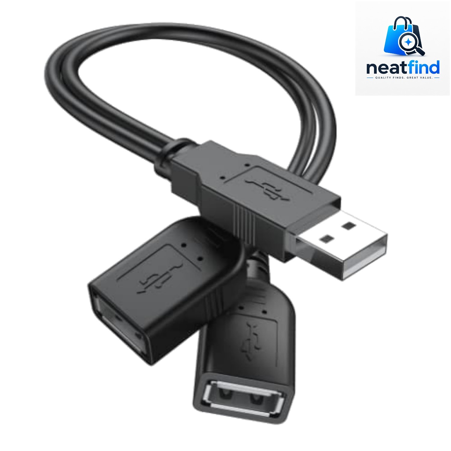 Upgrade Your Connectivity: USB Y Splitter Male to 2 Female Adapter Cable, 1ft