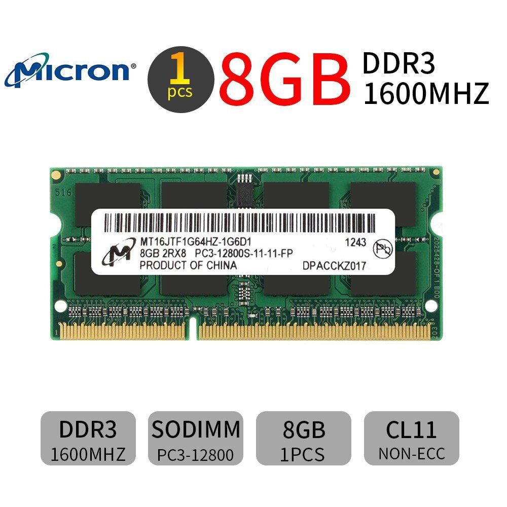 Micron 32GB 16GB 8GB PC3-12800 DDR3 1600MHz SODIMM 204Pin Laptop Memory SDRAM AU