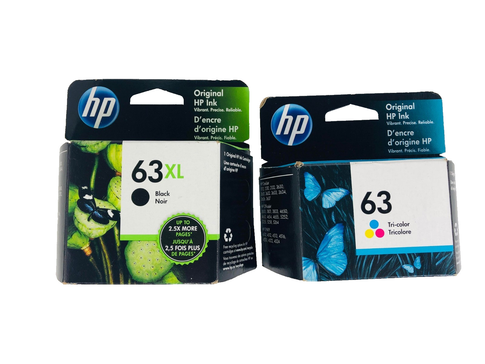 GENUINE 2-PACK HP 63XL Black & 63 Color Ink OFFICEJET 4654 L0R48AN SEALED Box