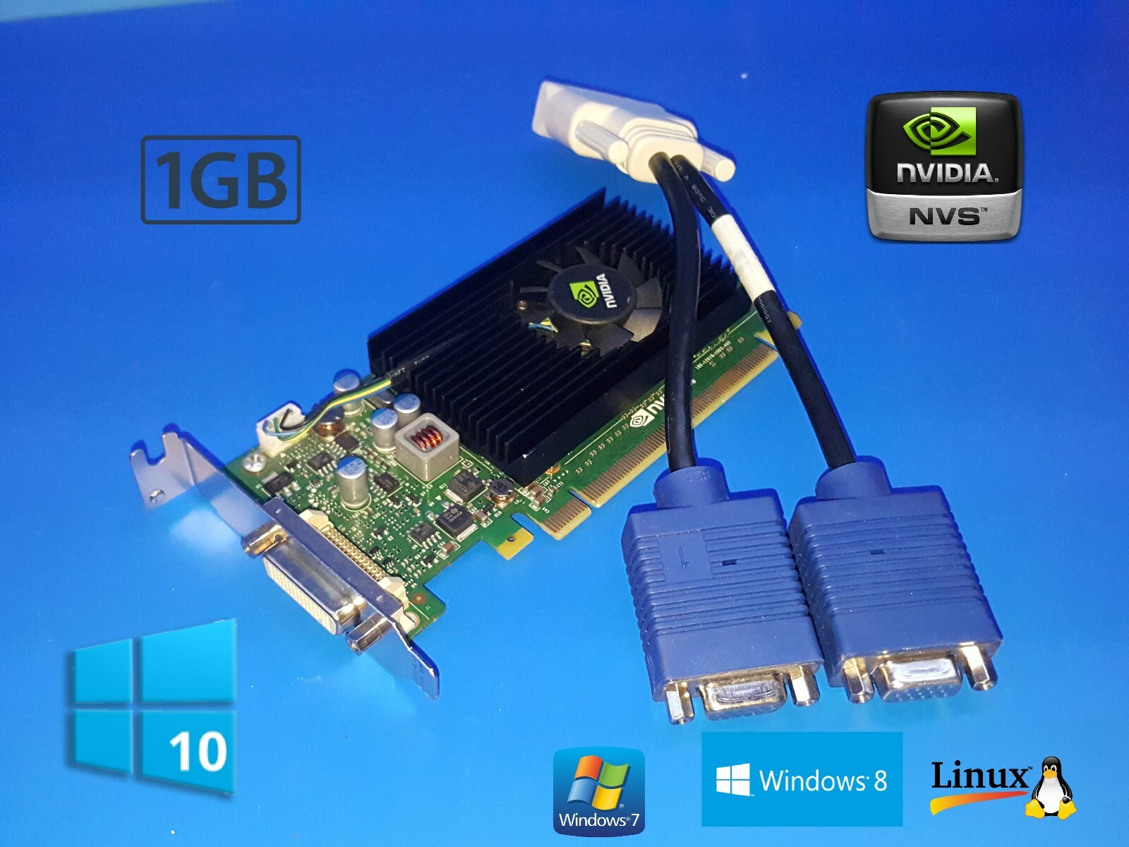 Dell Optiplex SFF 3010 3020 7010 7020 9010 9020 1GB Dual VGA Video Graphics Card