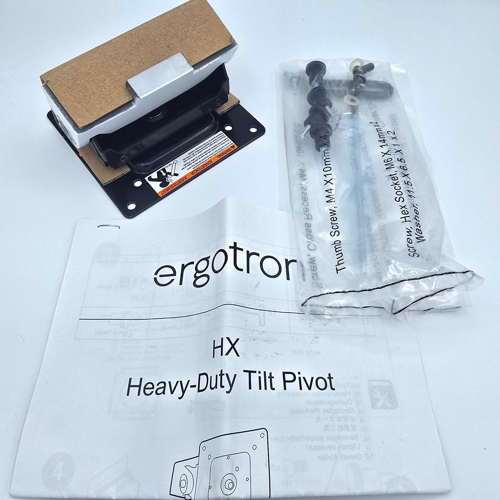 Ergotron HX Heavy-Duty Tilt Pivot Kit 98-540-216 w/ Hardware Manual